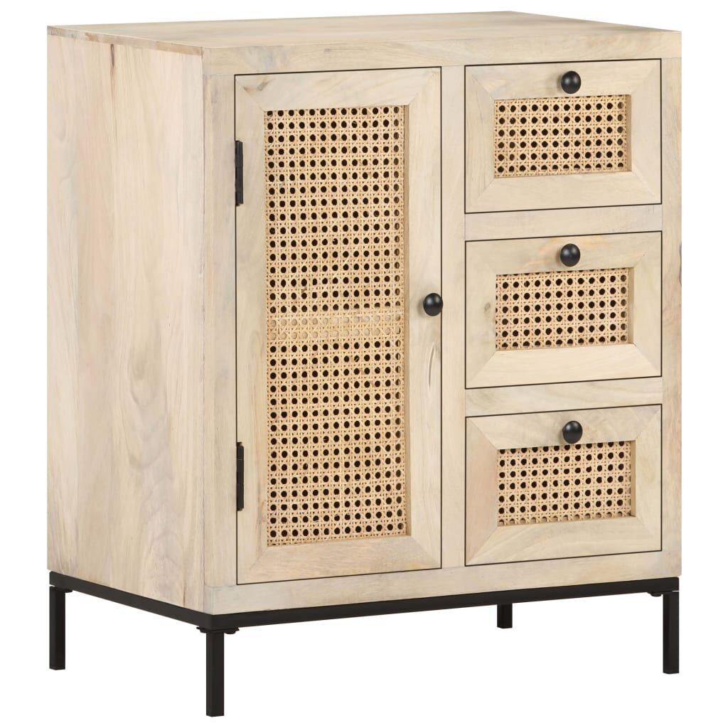 Sideboard 60x35x70 cm Solid Mango Wood and Natural Cane Price