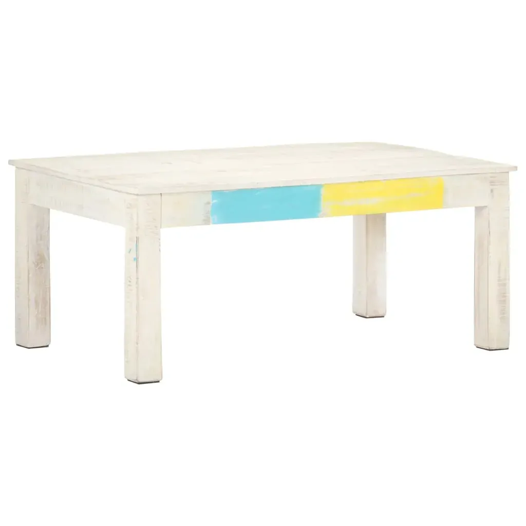 Coffee Table White 110x60x45 cm Solid Mango Wood Price