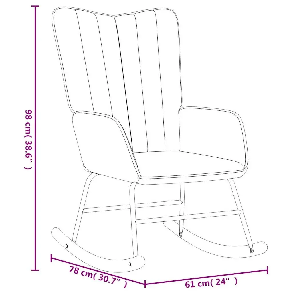 Rocking Chair with a Stool Light Grey Velvet Price