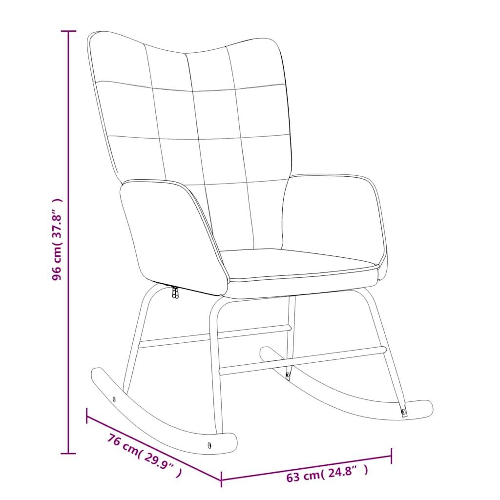 Rocking Chair with a Stool Light Grey Fabric Price