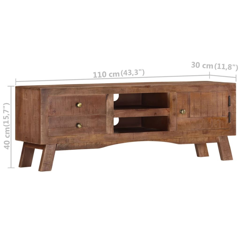 TV Cabinet 110x30x40 cm Rough Mango Wood Price