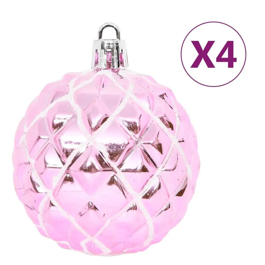 65 Piece Christmas Bauble Set Pink/Red/White Price