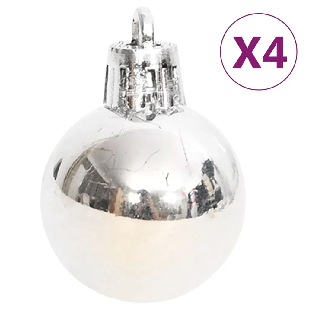70 Piece Christmas Bauble Set Silver and White Price
