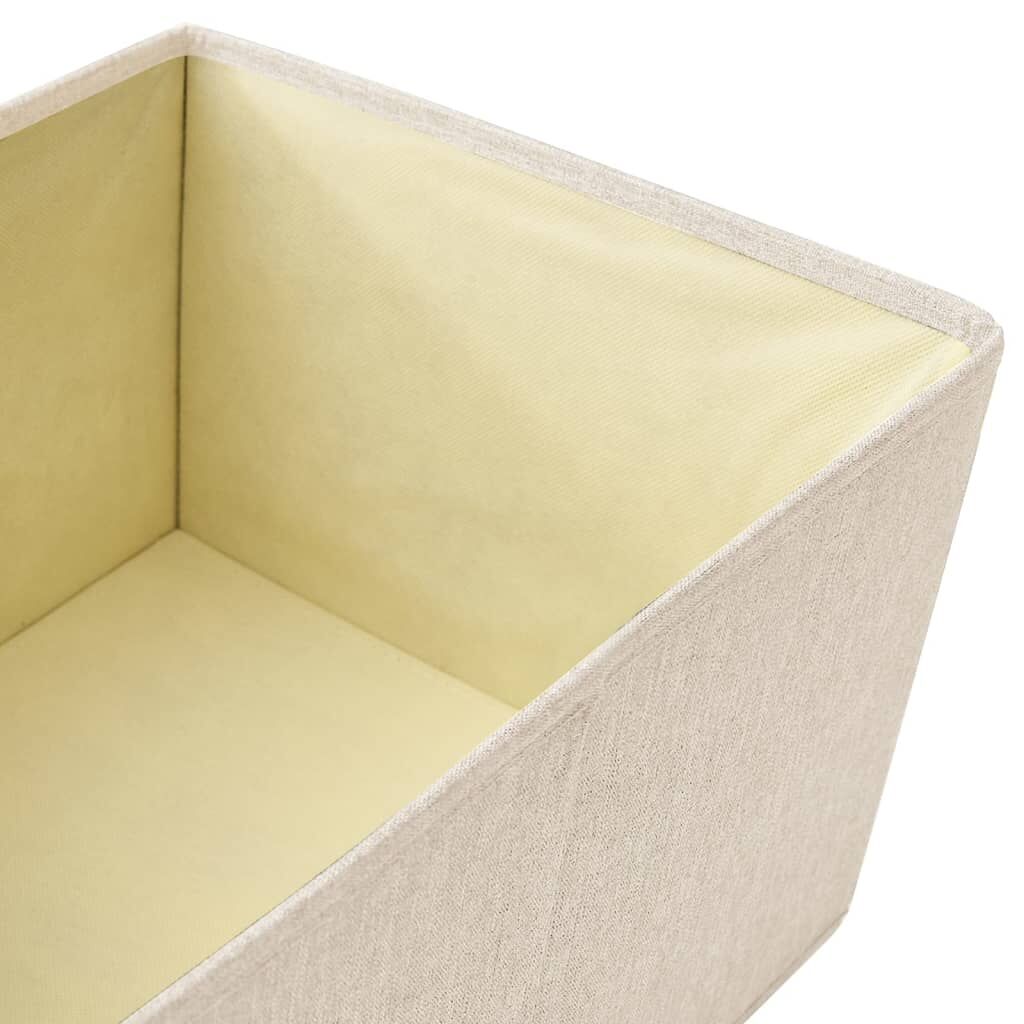 Stackable Storage Box Set of 3 Piece Fabric Cream Price