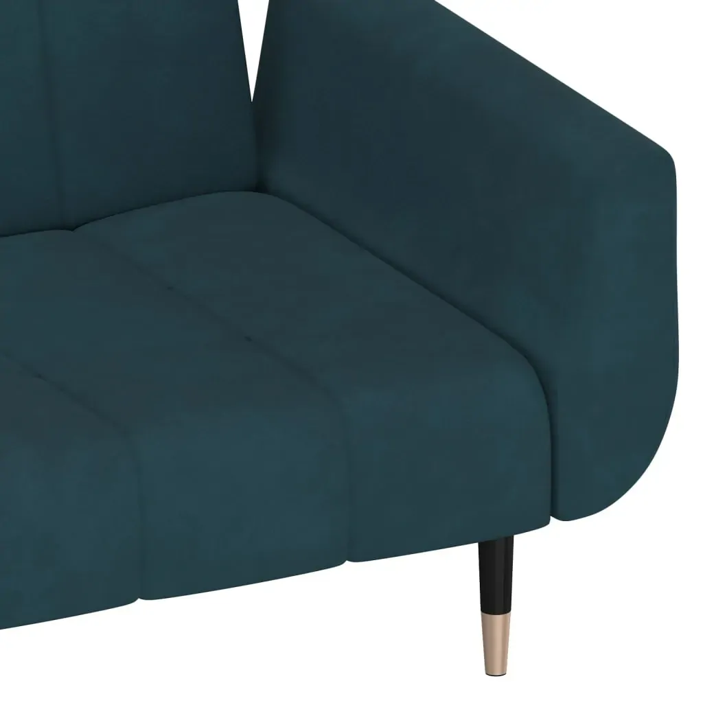 2-Seater Sofa Bed with Two Pillows Blue Velvet Price