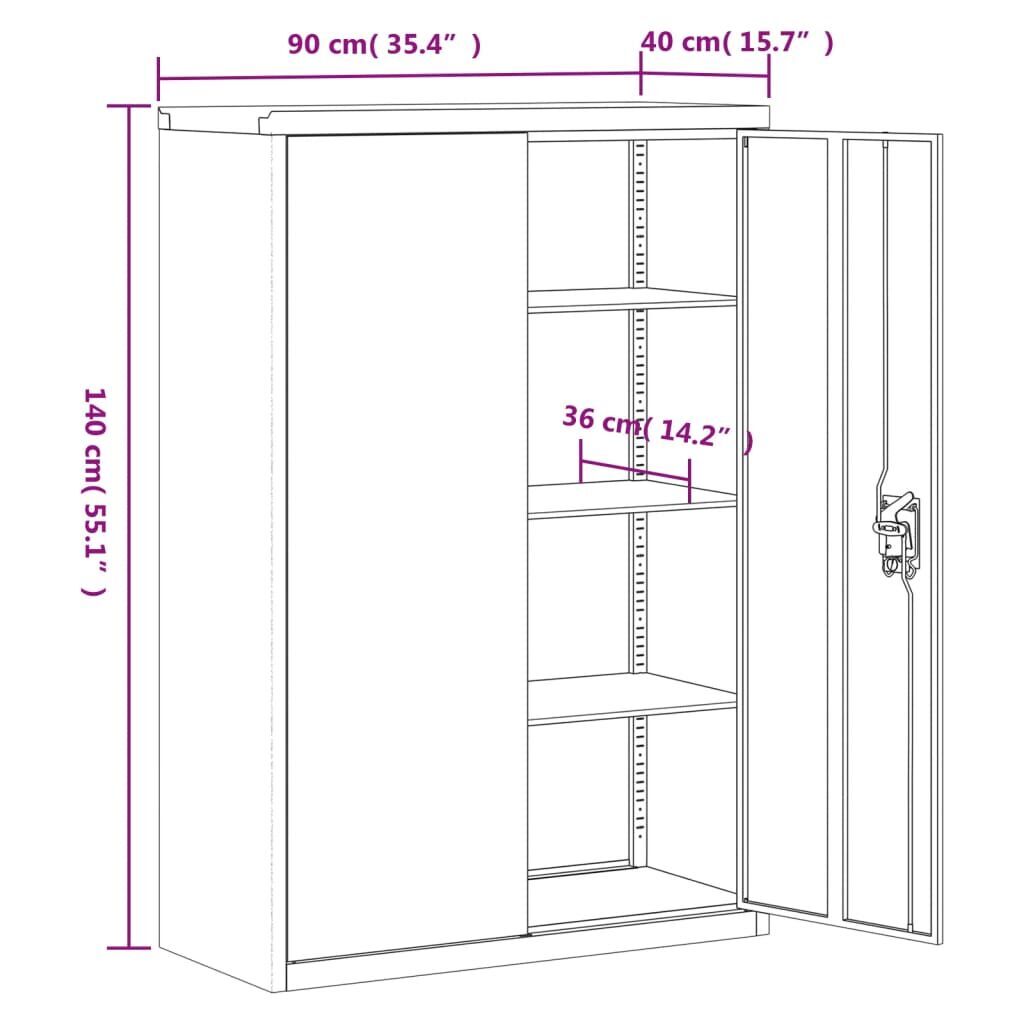 File Cabinet Anthracite and White 90x40x140 cm Steel Price