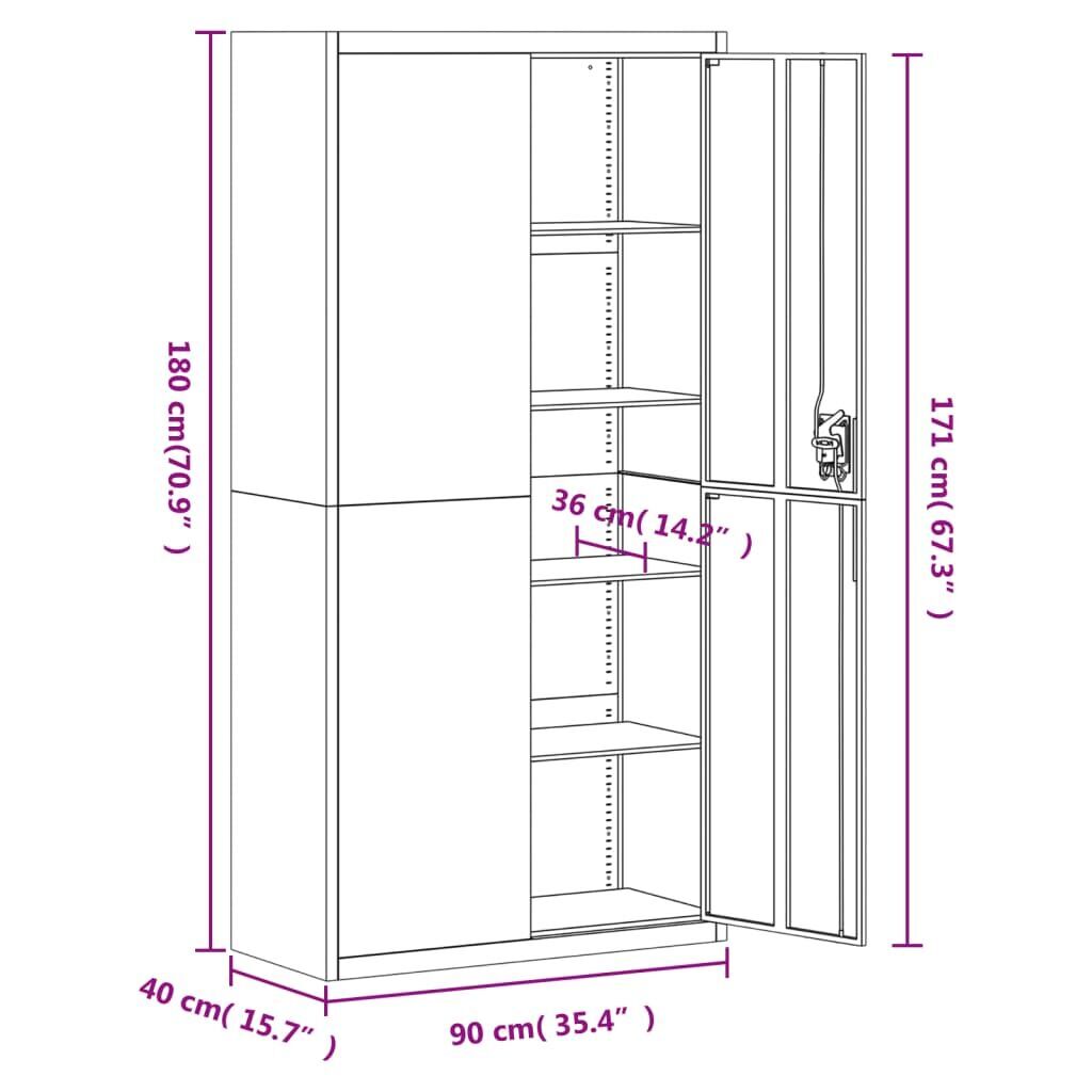 File Cabinet Anthracite and White 90x40x180 cm Steel Price