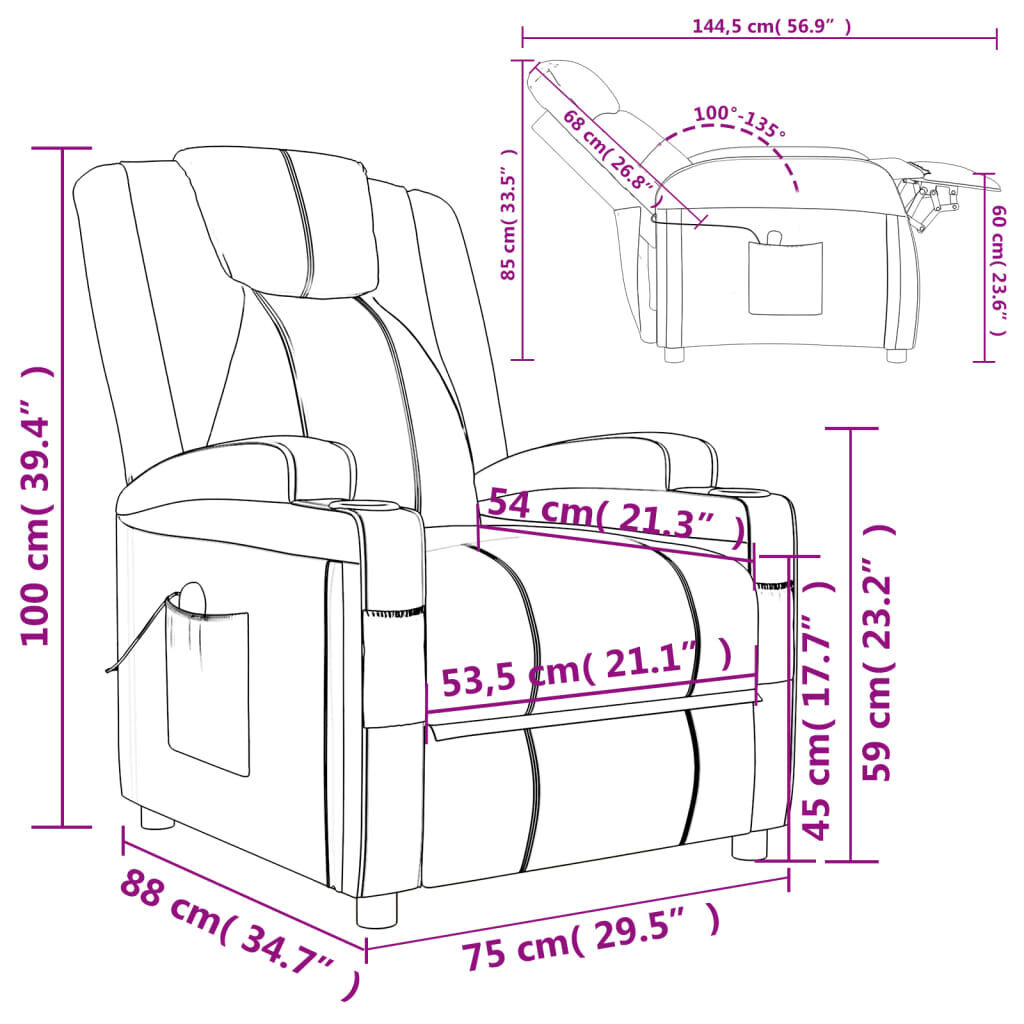 Massage Chair Wine Red Faux Leather Price