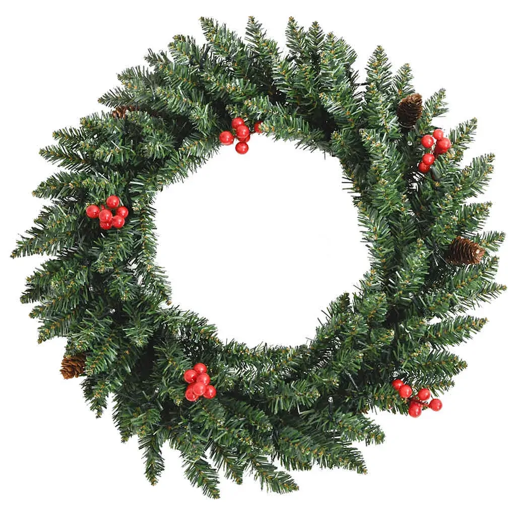 Artificial Christmas Trees 2 pcs with Wreath, Garland and LEDs Price