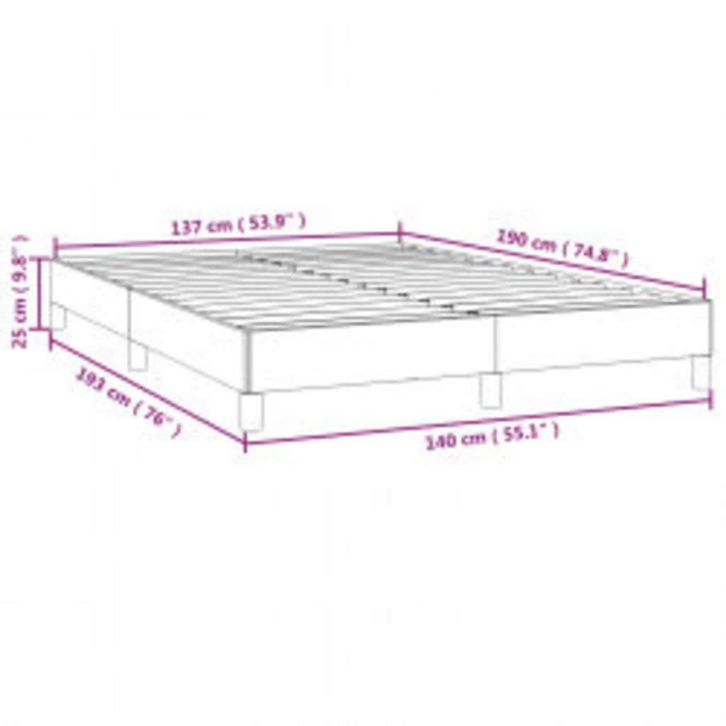 Bed Frame without Mattress Dark Grey 137x187 cm Double Velvet Price