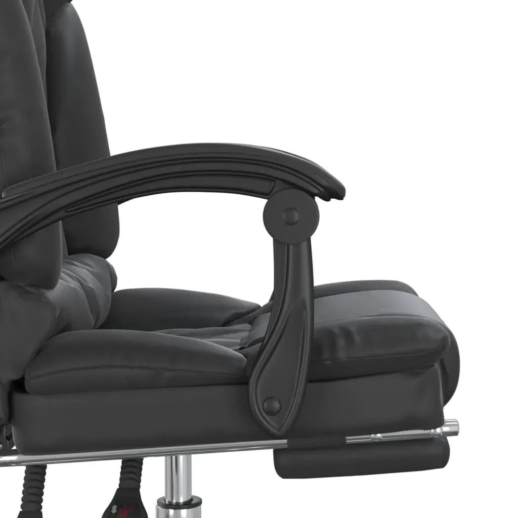 Massage Reclining Office Chair Black Faux Leather Price