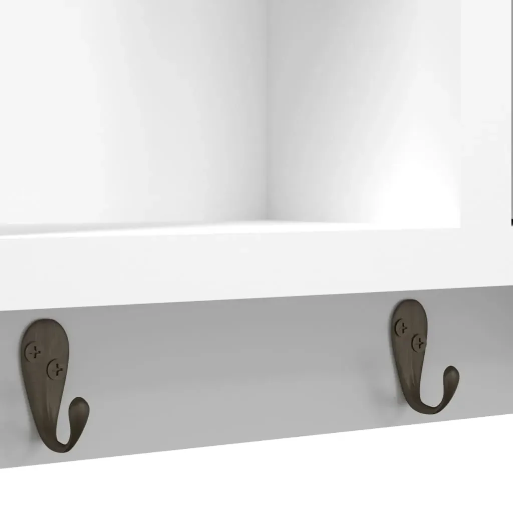 Key Cabinet White 40x8.5x20 cm Engineered Wood&Steel Price