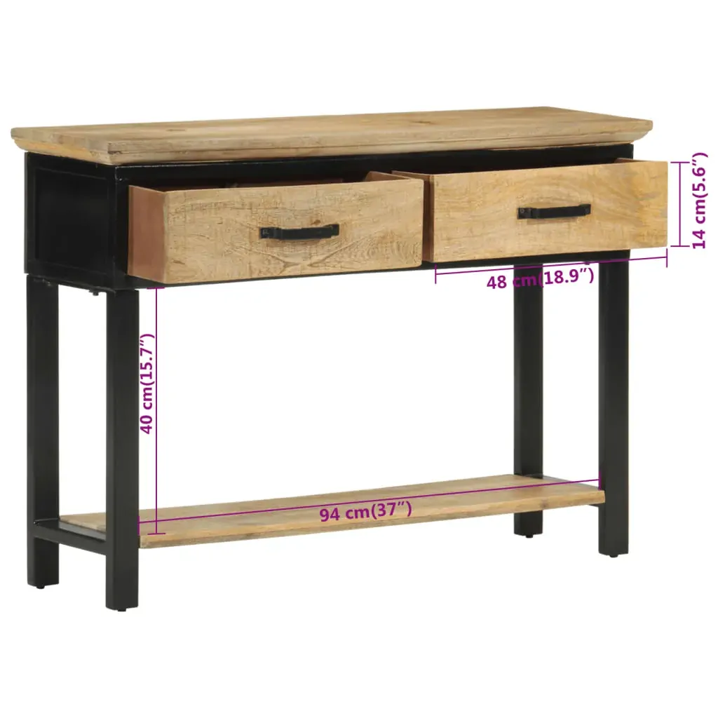 Console Table 110x30x75 cm Solid Rough Wood Mango Price