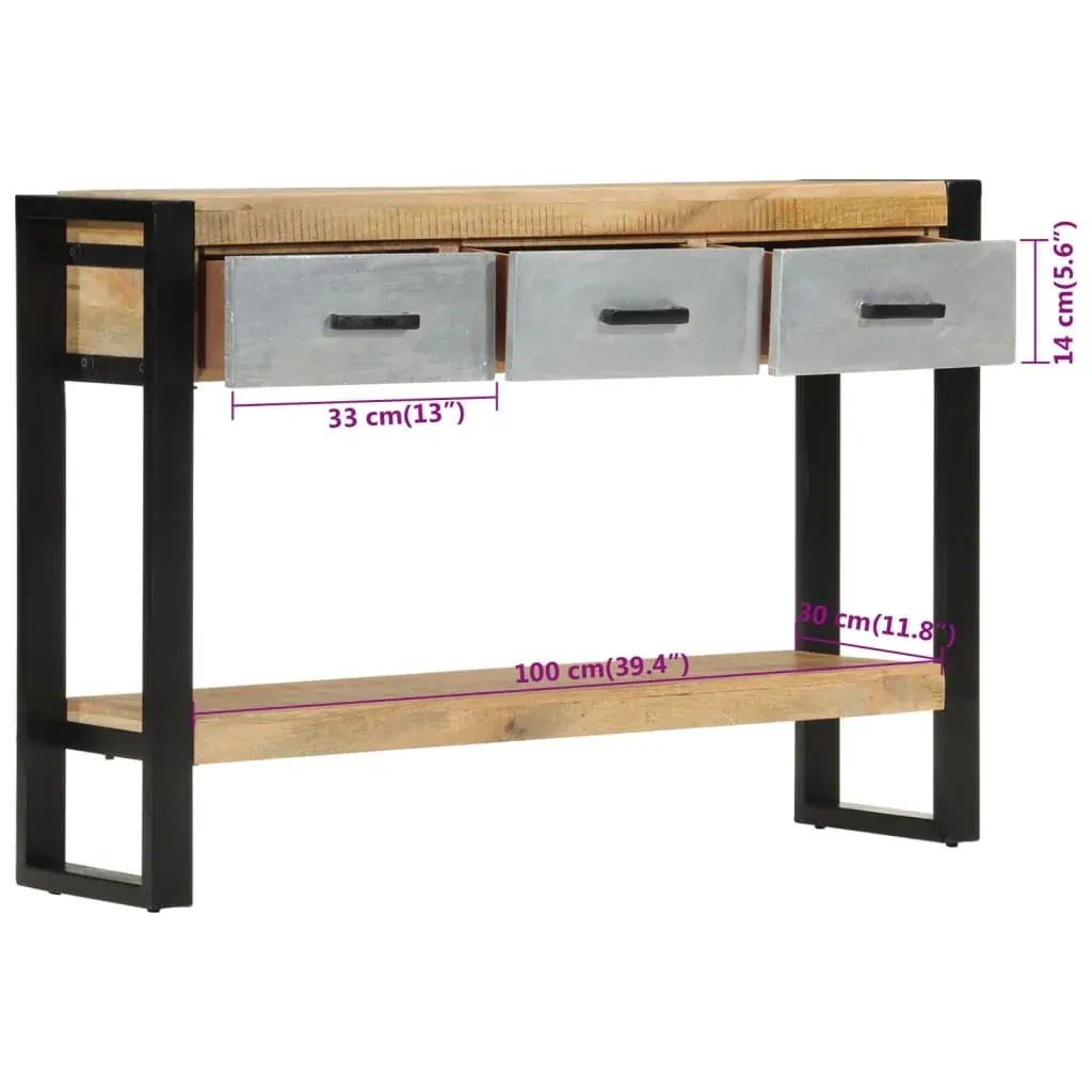 Console Table 110x30x76 cm Solid Rough Wood Mango Price