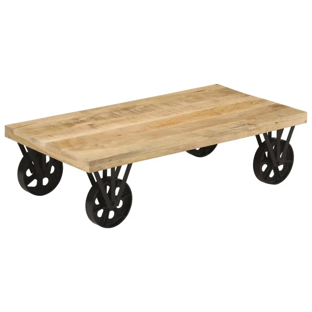 Coffee Table with Wheels 110x55x29.5 cm Solid Wood Mango Price