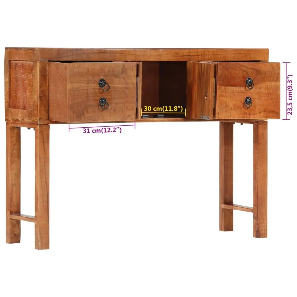 Console Table 120x32x80 cm Solid Rough Wood Acacia Price