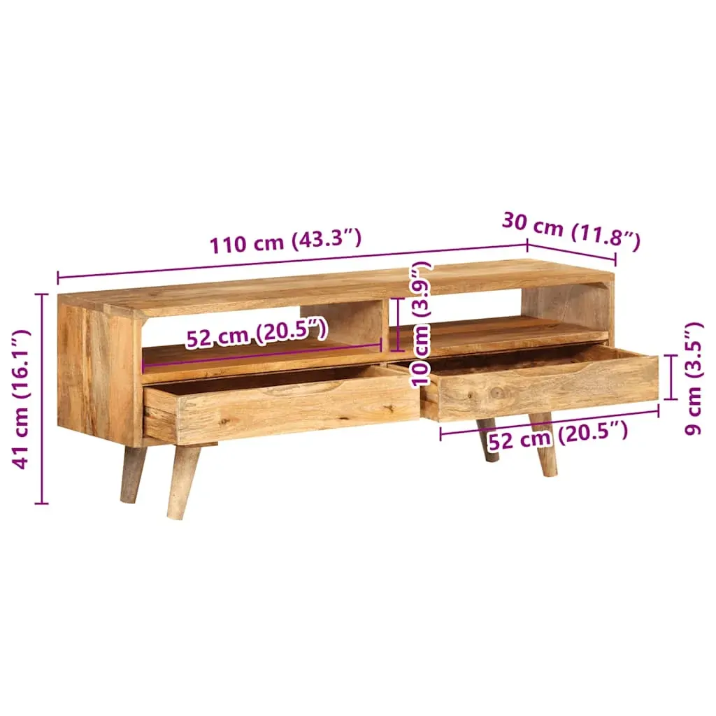 TV Cabinet 110x30x41 cm Solid Wood Mango Price
