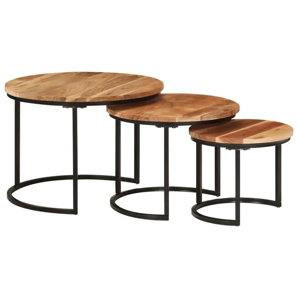 Nesting Tables 3 pcs Solid Wood Acacia Price