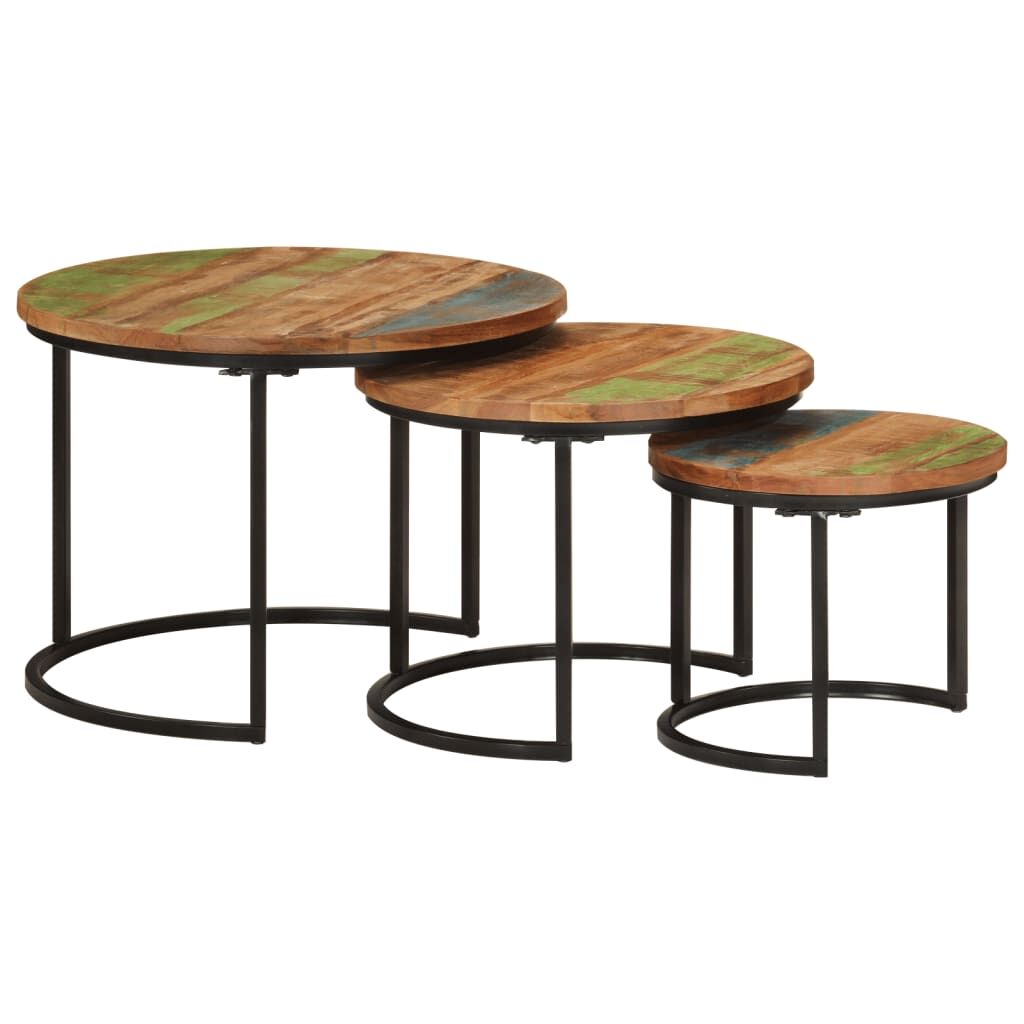 Nesting Tables 3 pcs Solid Wood Reclaimed Price
