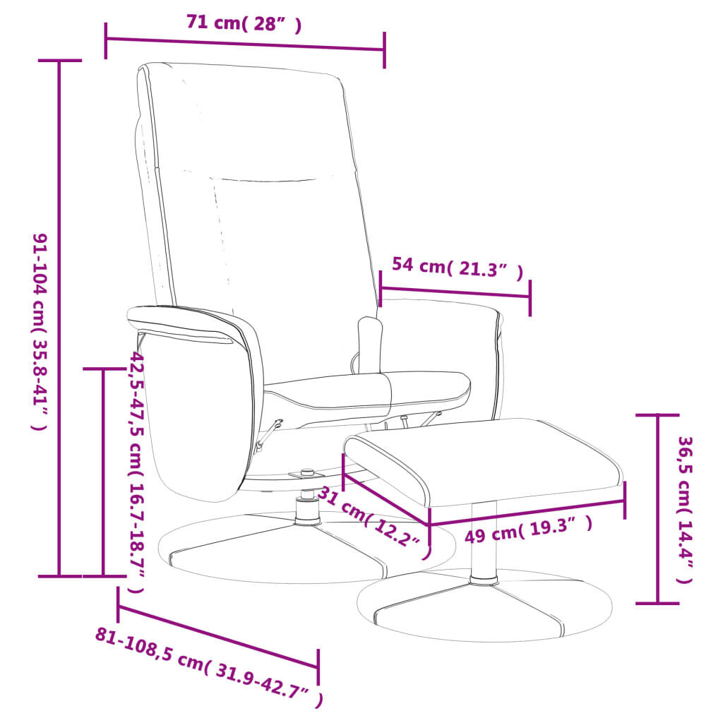 Massage Recliner Chair with Footstool Black Faux Leather Price