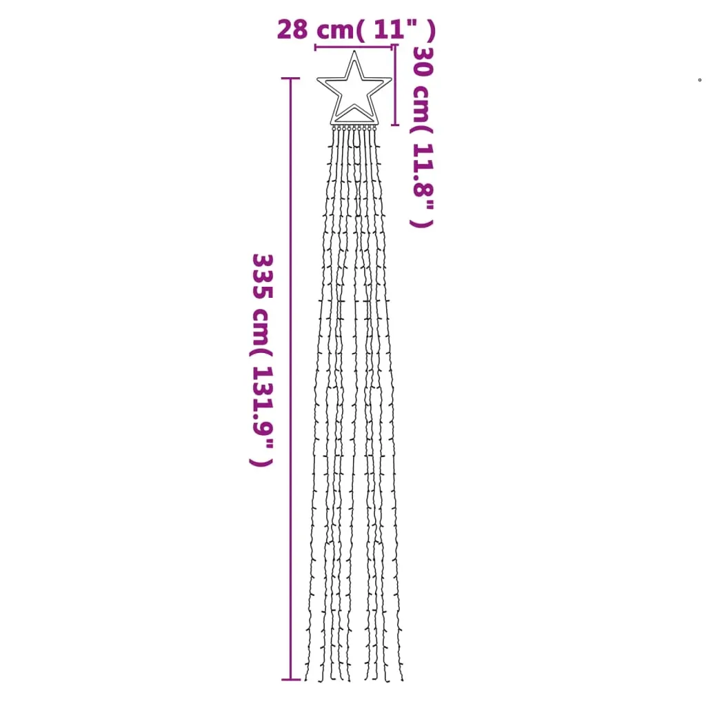 Christmas Tree Light 320 LEDs Warm White 375 cm Price