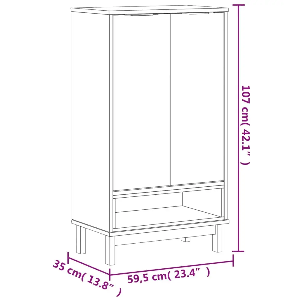 Shoe Cabinet FLAM 59.5x35x107 cm Solid Wood Pine Price