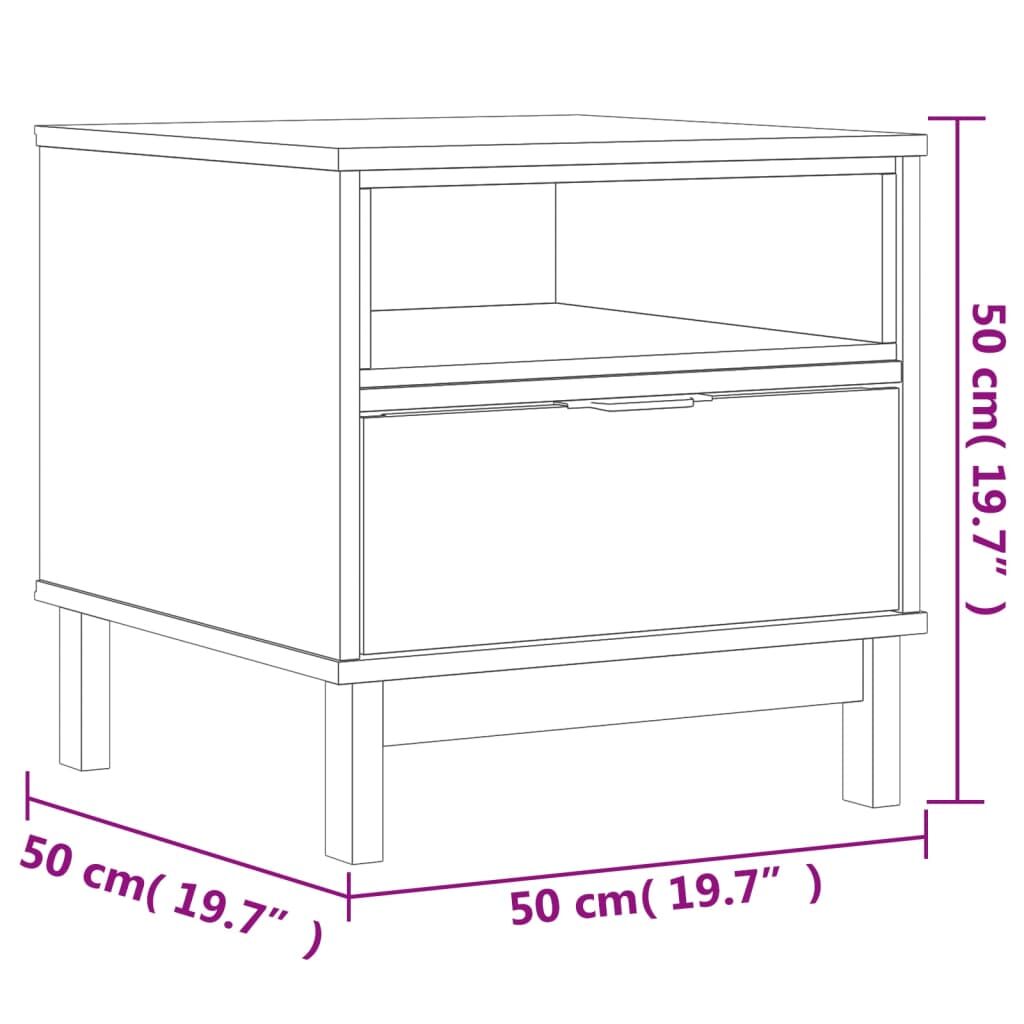 Side Table FLAM 50x50x50 cm Solid Wood Pine Price