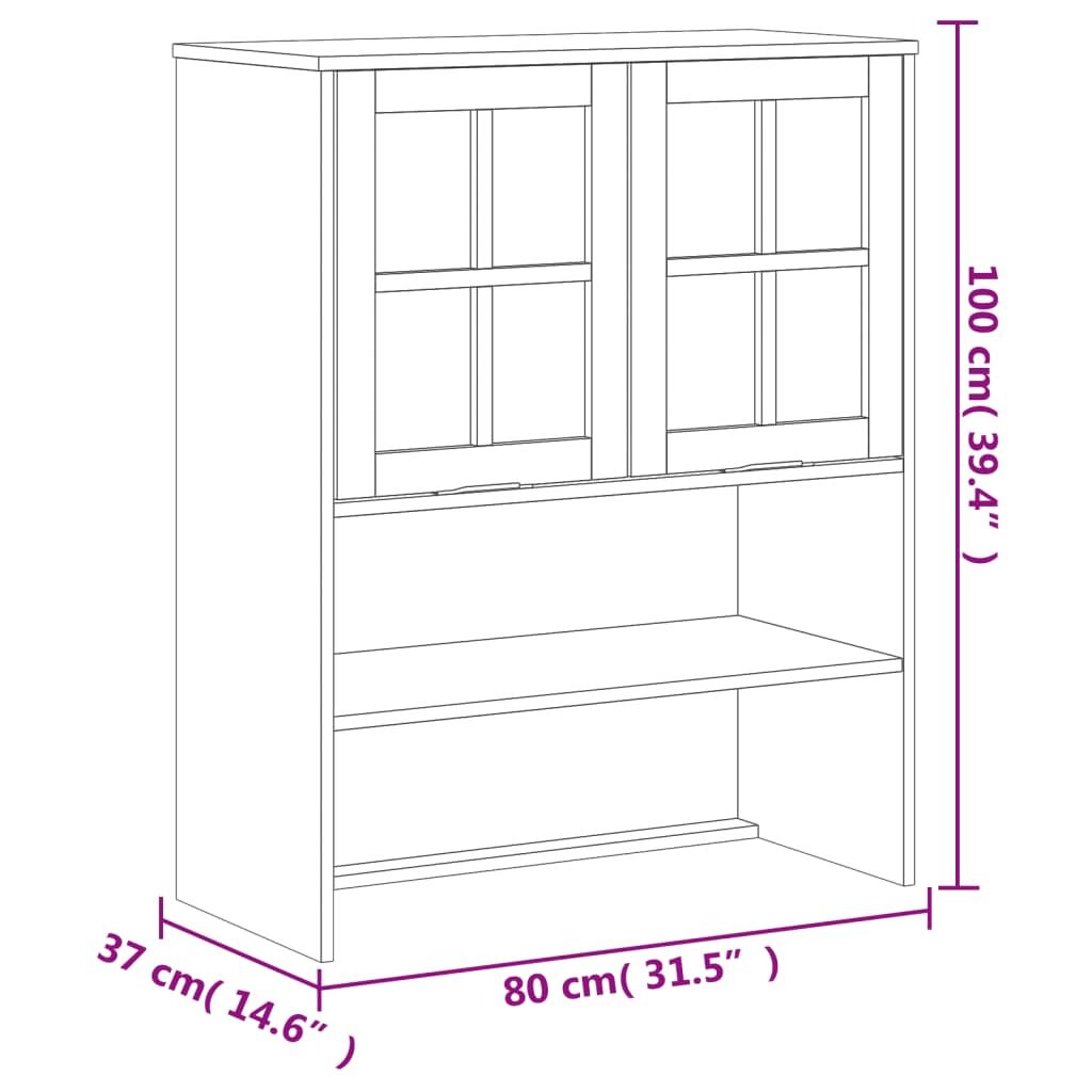 Top for Highboard with Glass Doors FLAM Solid Wood Pine Price