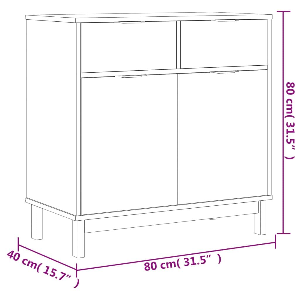Sideboard FLAM 80x40x80 cm Solid Wood Pine Price