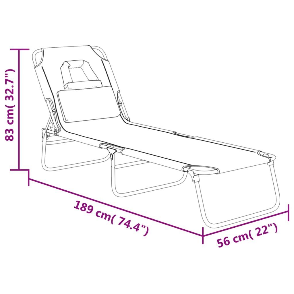 Folding Sun Lounger Taupe Oxford Fabric and Powder-coated Steel Price