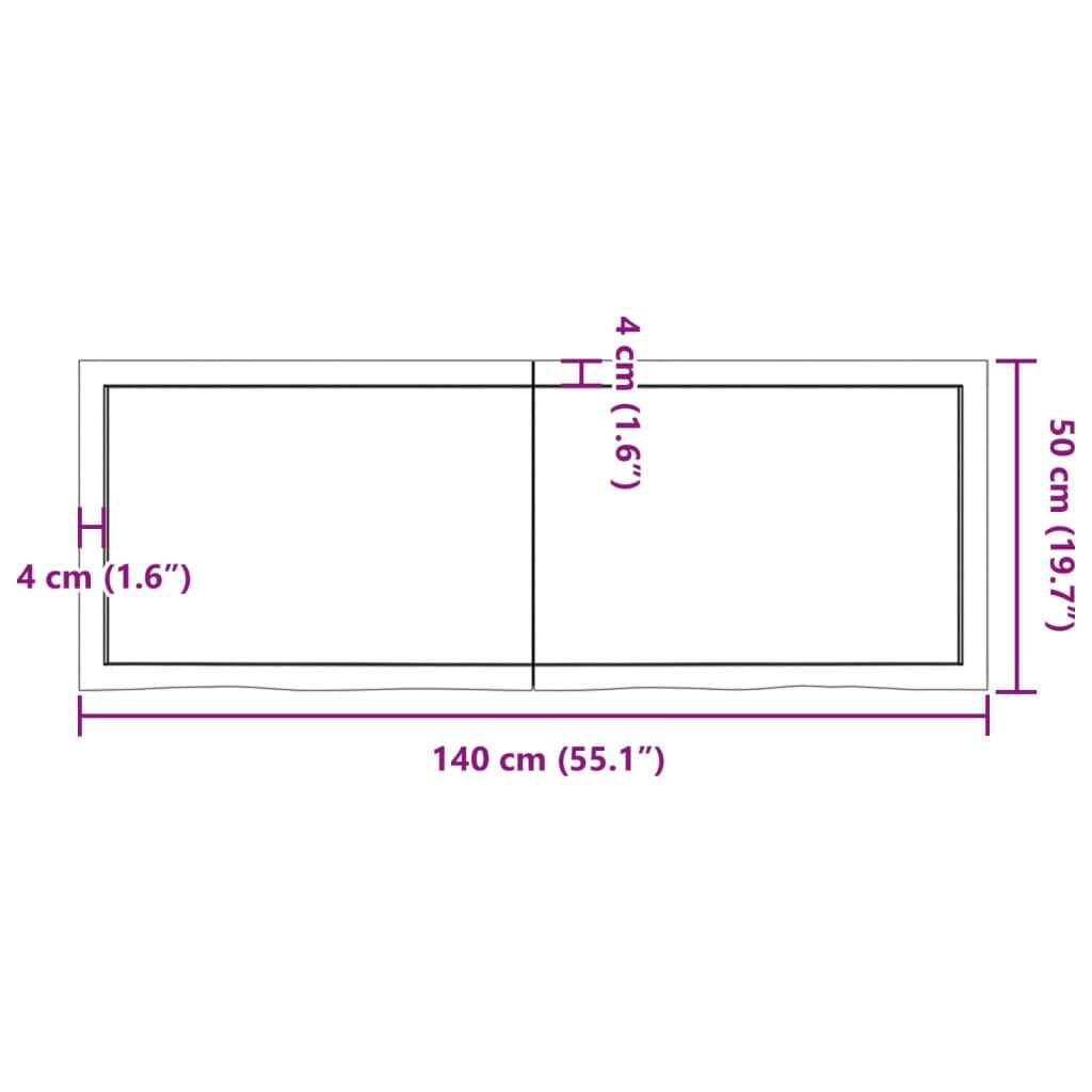 Wall Shelf Light Brown 140x50x(2-6) cm Treated Solid Wood Oak Price