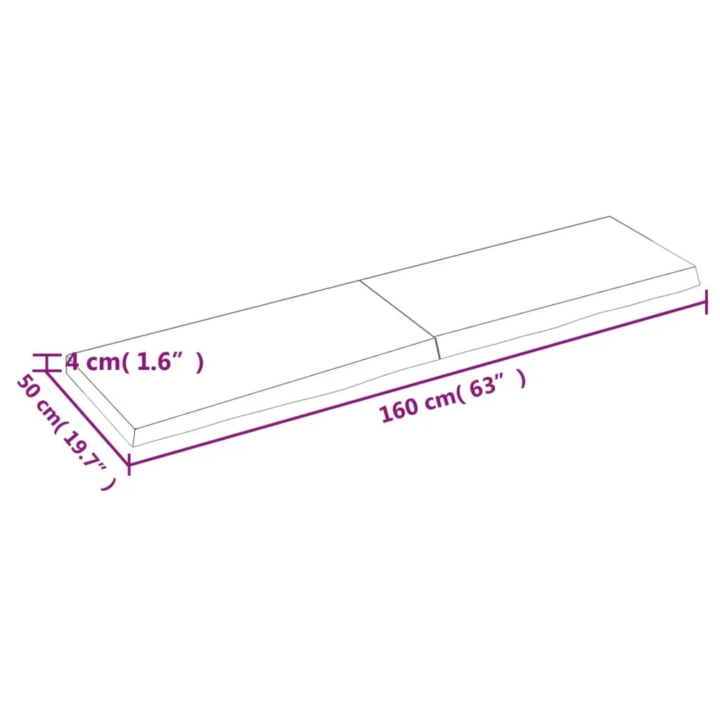 Wall Shelf Light Brown 160x50x(2-4) cm Treated Solid Wood Oak Price