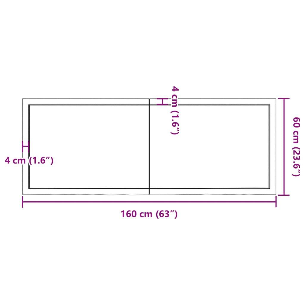 Wall Shelf Light Brown 160x60x(2-4) cm Treated Solid Wood Oak Price