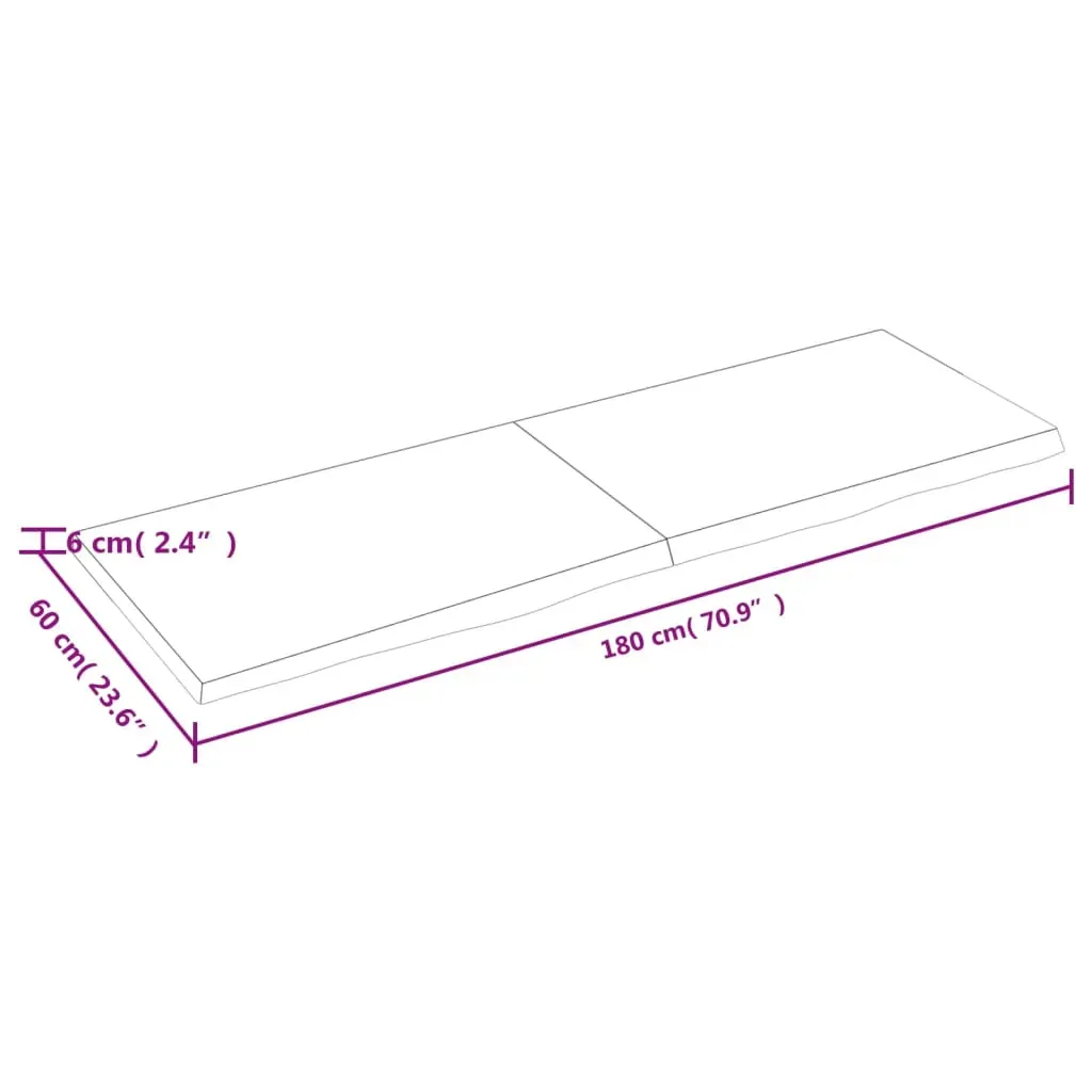 Wall Shelf Light Brown 180x60x(2-6) cm Treated Solid Wood Oak Price