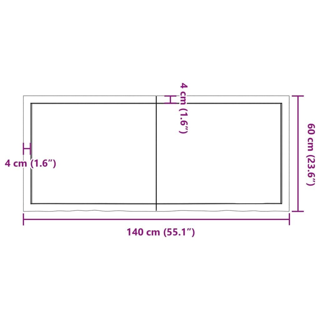 Wall Shelf Dark Brown 140x60x(2-4) cm Treated Solid Wood Oak Price
