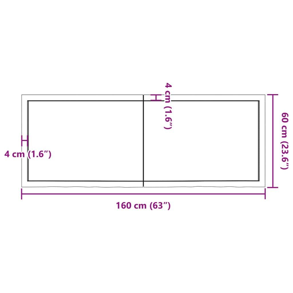 Wall Shelf Dark Brown 160x60x(2-4) cm Treated Solid Wood Oak Price