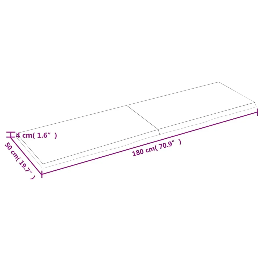 Wall Shelf Dark Brown 180x50x(2-4) cm Treated Solid Wood Oak Price