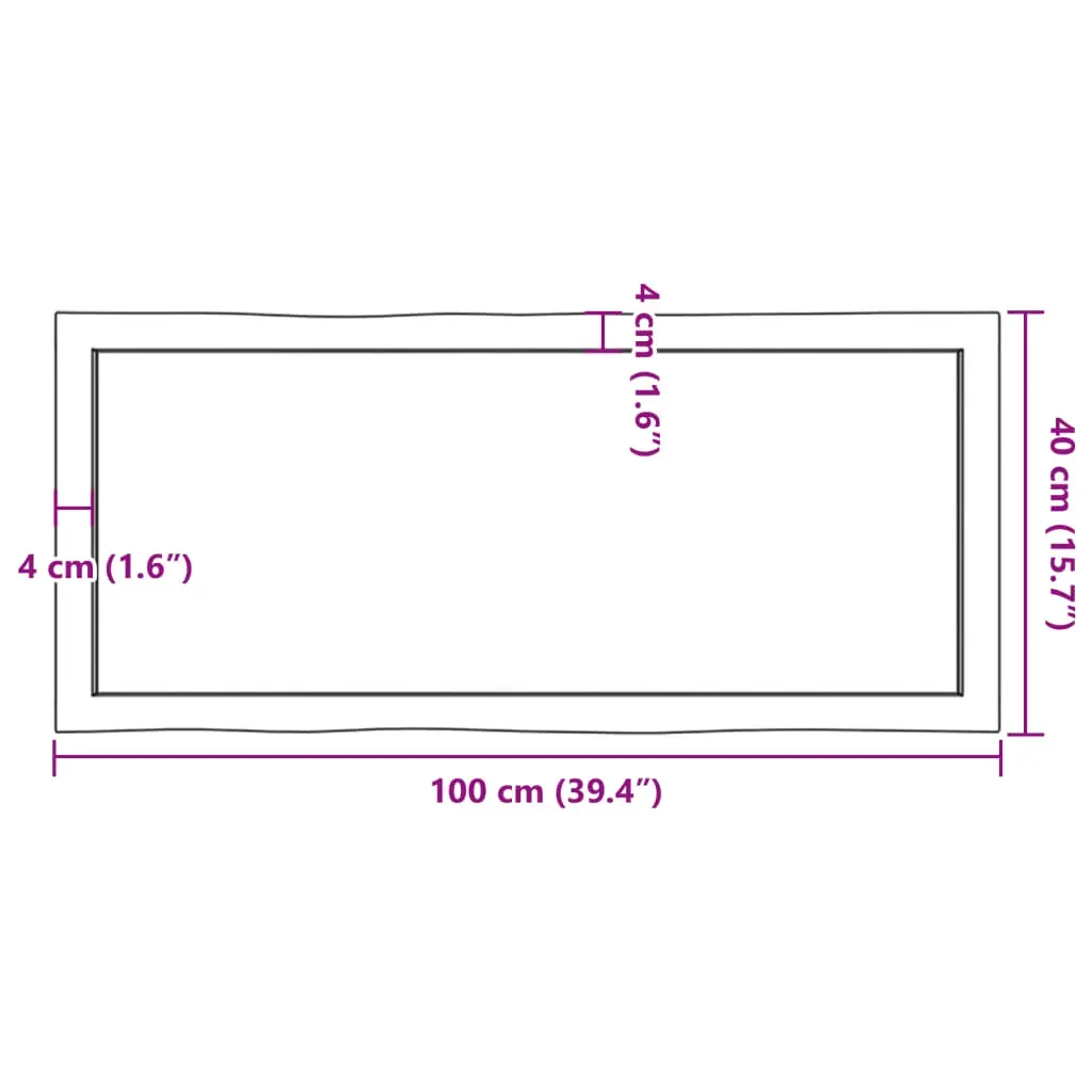 Table Top Light Brown 100x40x(2-6)cm Treated Solid Wood Live Edge Price