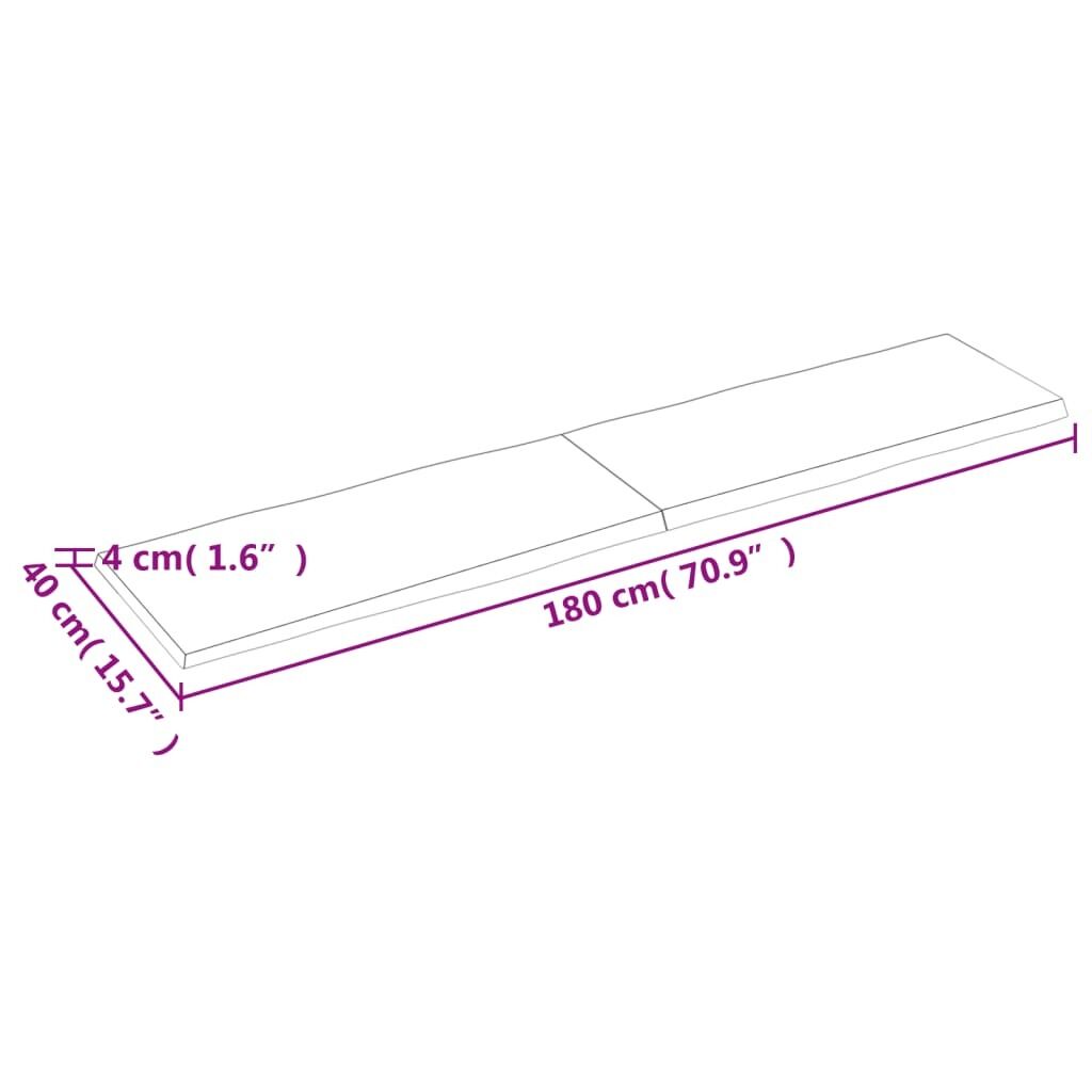 Table Top Light Brown 180x40x(2-4)cm Treated Solid Wood Live Edge Price