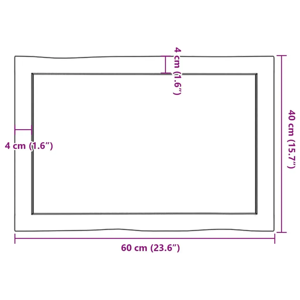 Table Top Dark Brown 60x40x(2-4) cm Treated Solid Wood Live Edge Price