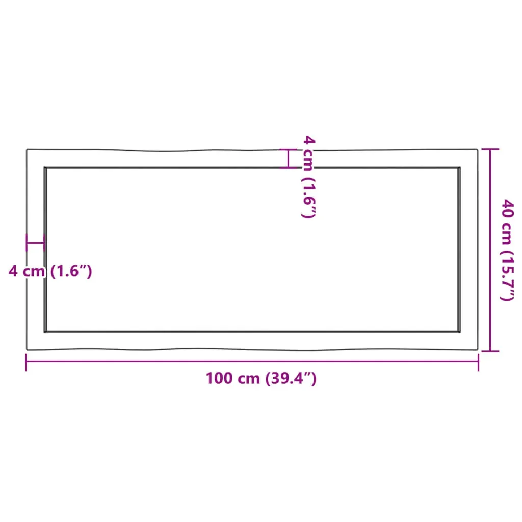 Table Top Dark Brown 100x40x(2-4) cm Treated Solid Wood Live Edge Price