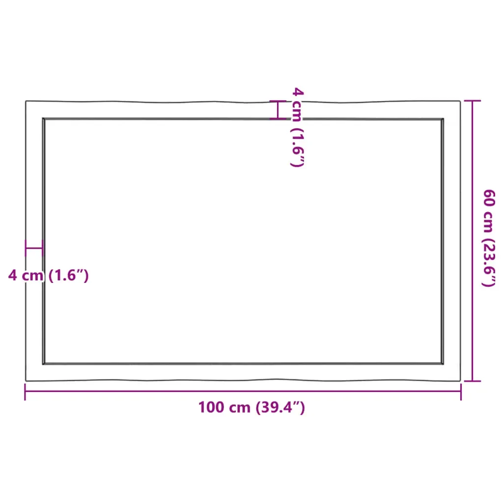 Table Top Dark Brown 100x60x(2-6) cm Treated Solid Wood Live Edge Price