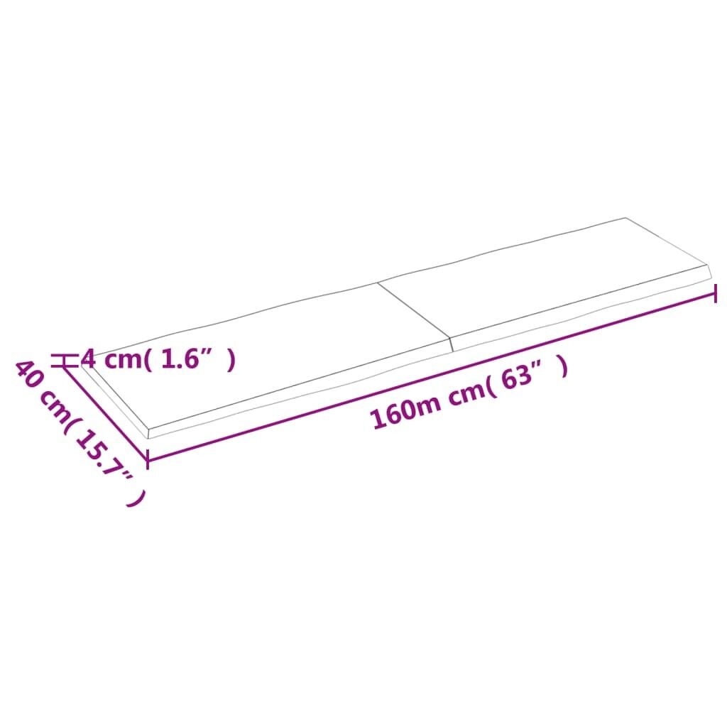 Table Top Dark Brown 160x40x(2-4) cm Treated Solid Wood Live Edge Price