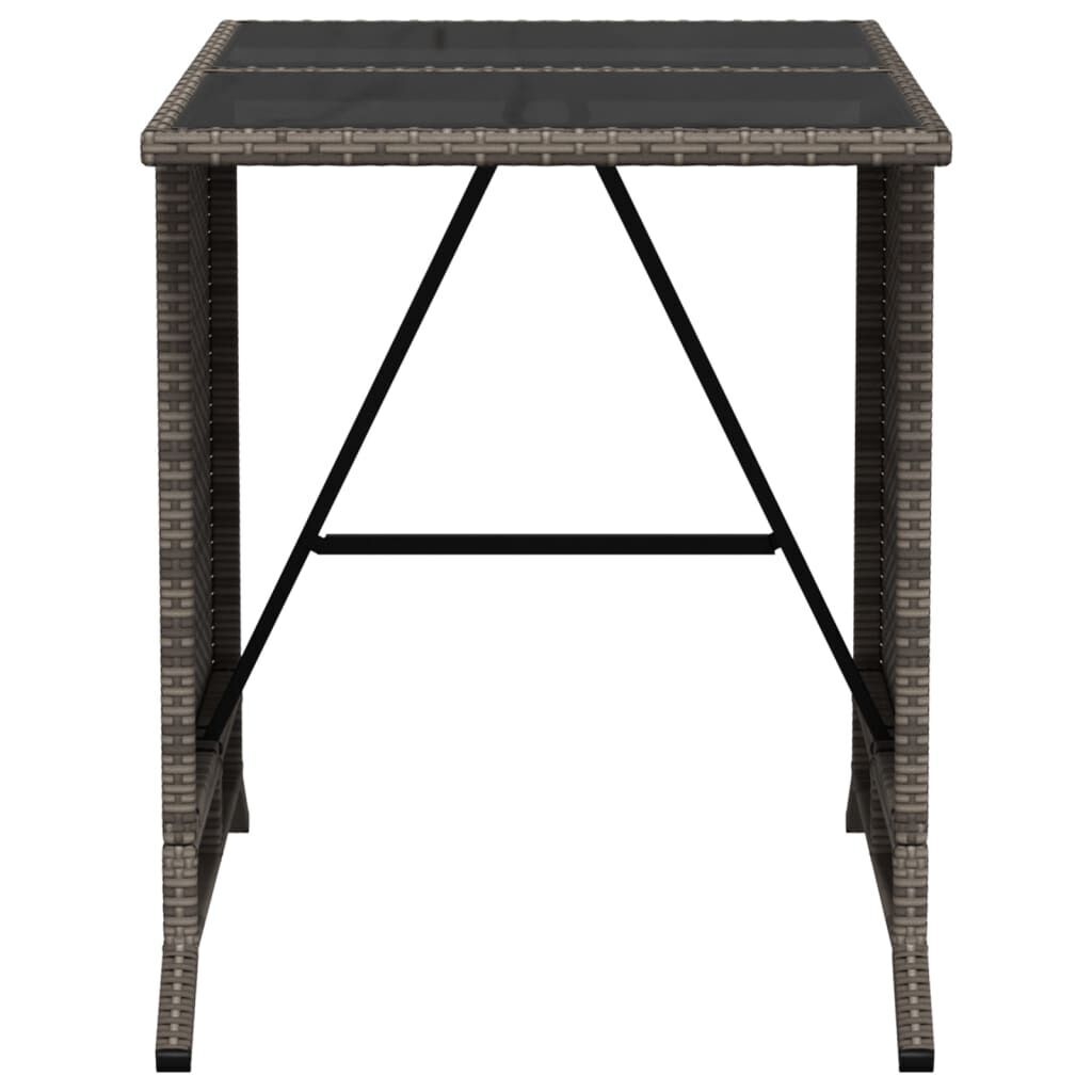 3 Piece Bistro Set with Cushions Grey Poly Rattan Price