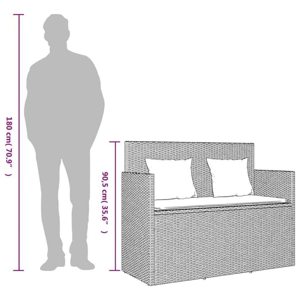 Garden Bench with Cushions Beige Poly Rattan Price