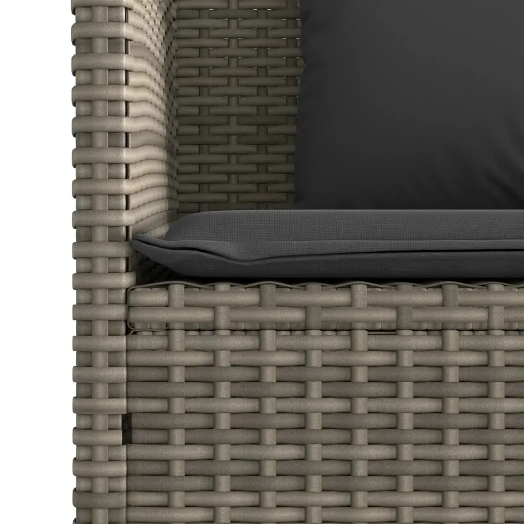 Garden Bench with Cushions Grey Poly Rattan Price