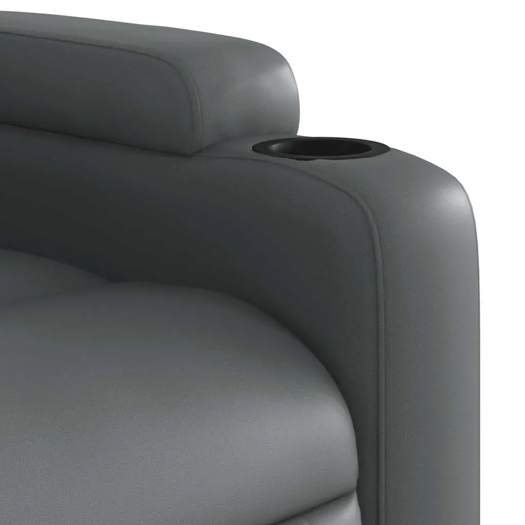 Massage Recliner Chair Grey Faux Leather Price