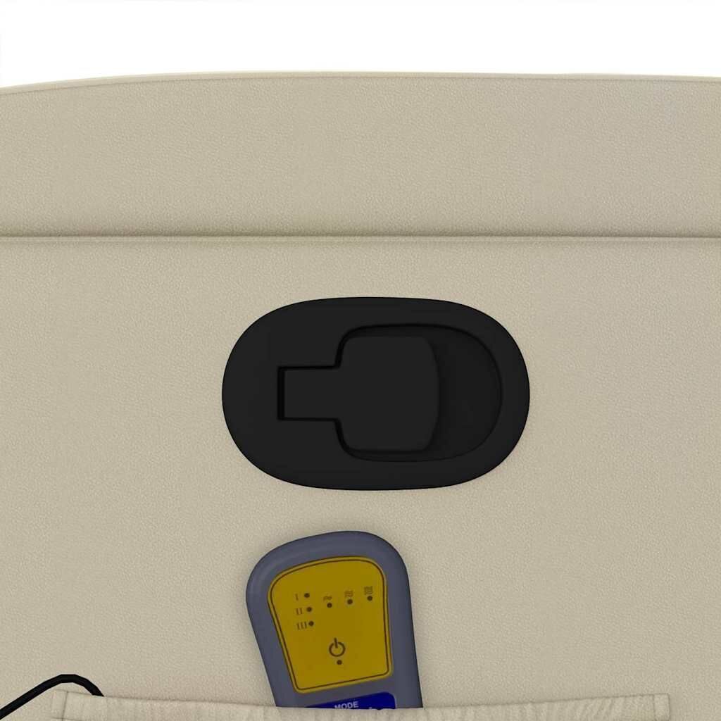 Massage Recliner Chair Cream Faux Leather Price