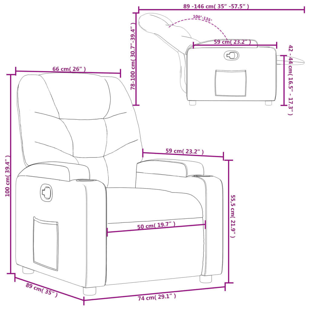 Recliner Chair Black Faux Leather Price