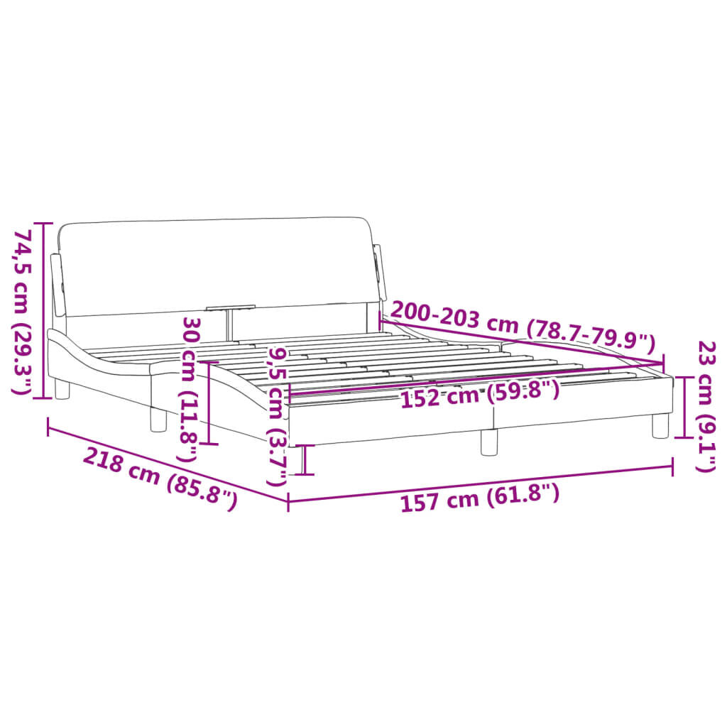 Bed Frame without Mattress Black and White 152x203 cm Queen Faux Leather Price
